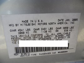 2005 MITSUBISHI GALANT GTS SILVER 3.8L AT 173837